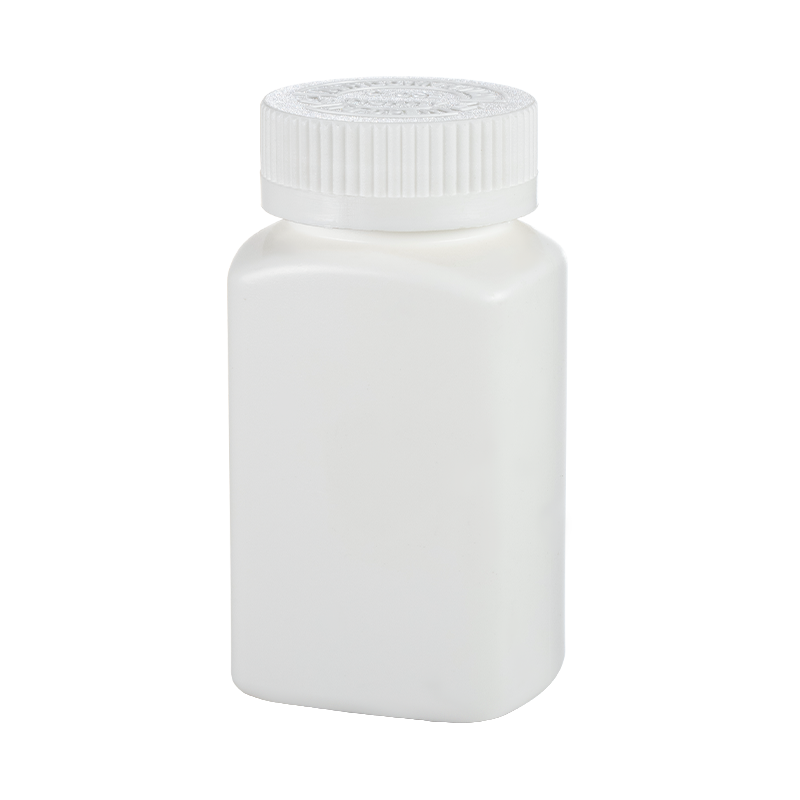 Kwadratowa butelka HDPE z uniwersalną pokrywką o średnicy 44 mm